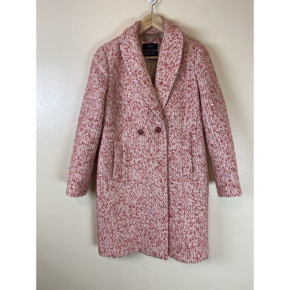 J.Crew Nayla 00 Pea Coat Jacket Pink Wool Overcoat Car Tweed Double Breasted - Picture 1 of 4